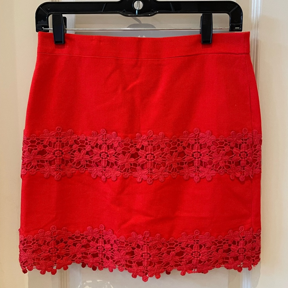 Red J Crew Skirt - New Size 0